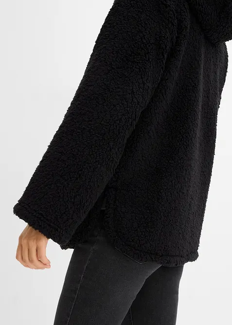 Teddy-fleecejakke i A-modell med sidesplitter, bonprix