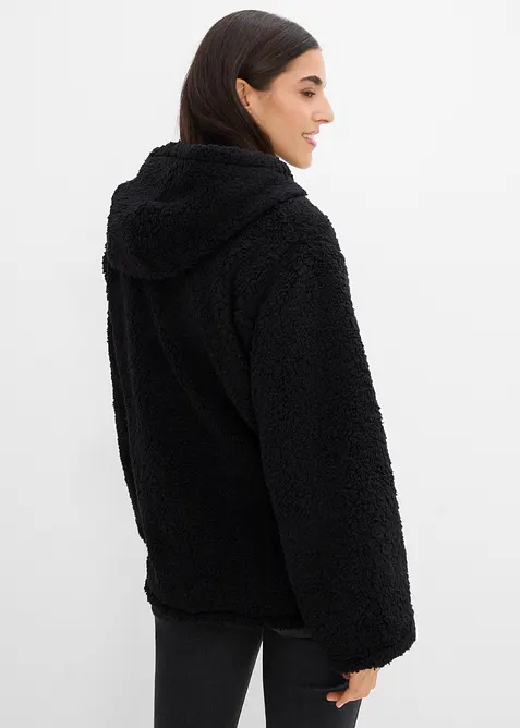 Teddy-fleecejakke i A-modell med sidesplitter, bonprix
