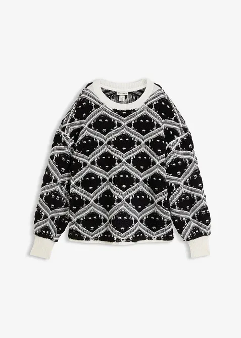 Strikket genser i boxy modell, bonprix