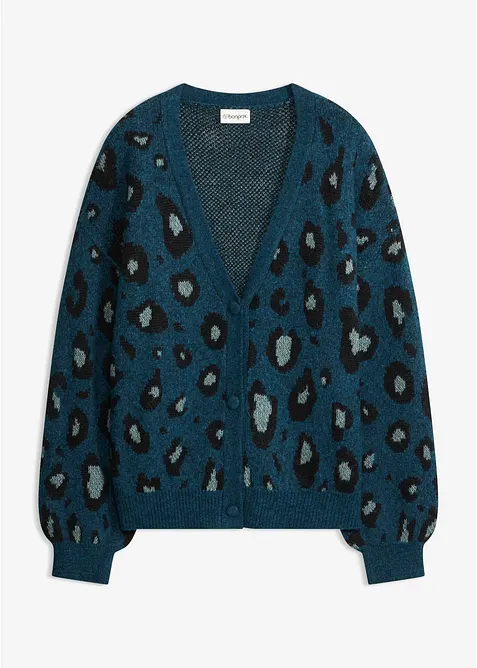 Cardigan med jacquardm&oslash;nster, bonprix