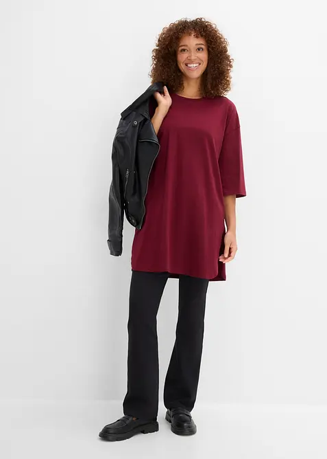Oversized, lang topp i 100% &oslash;kologisk bomull, bonprix