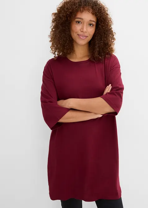 Oversized, lang topp i 100% &oslash;kologisk bomull, bonprix