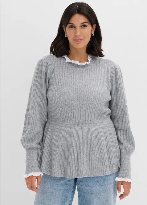 Genser med bluseinnfelling, bonprix