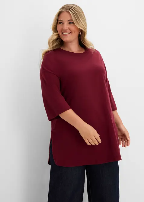 Oversized, lang topp i 100% &oslash;kologisk bomull, bonprix