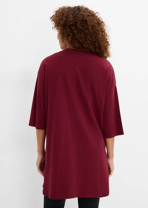 Oversized, lang topp i 100% &oslash;kologisk bomull, bonprix