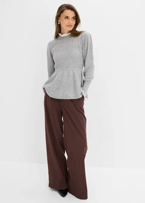 Genser med bluseinnfelling, bonprix