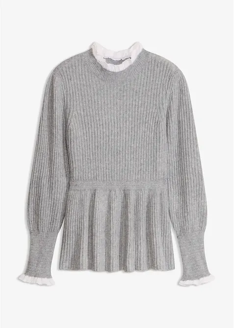 Genser med bluseinnfelling, bonprix