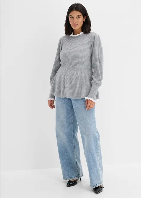 Genser med bluseinnfelling, bonprix
