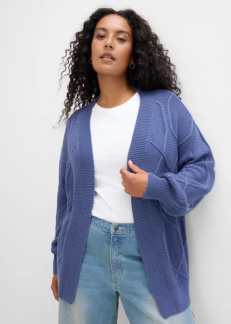 Kabelstrikket cardigan, bonprix