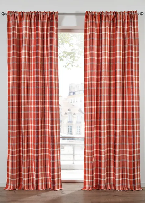 Gardin i vevd, &oslash;kologisk bomull (1-pack), bonprix