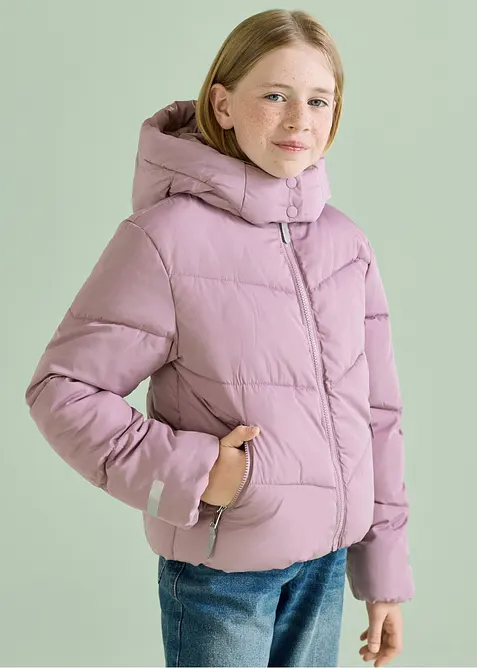 Varmt f&ocirc;ret boblejakke med hette, bonprix
