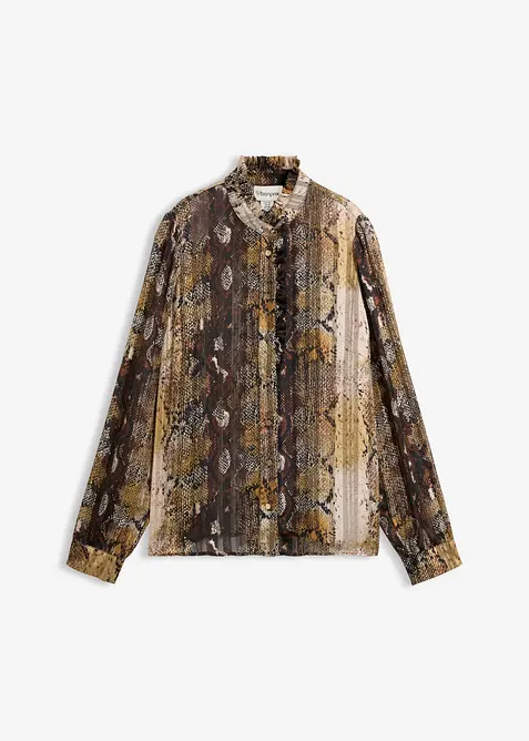 Chiffonbluse med glittergarn, bonprix