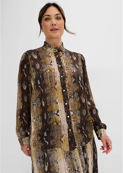 Chiffonbluse med glittergarn, bonprix
