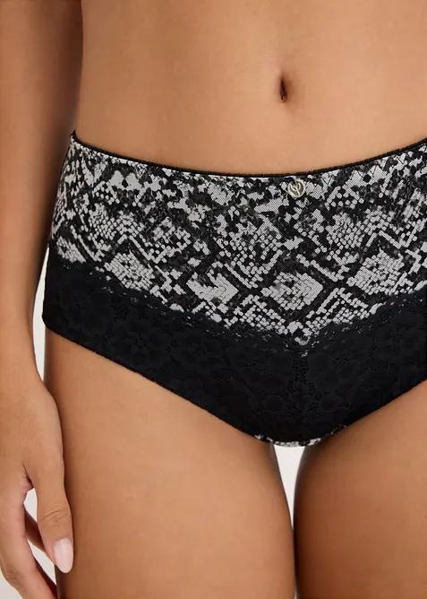Maxipanty med m&oslash;nstret mesh, bonprix