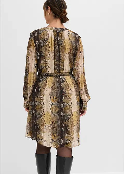 Kjole i chiffon med glittertr&aring;der, bonprix