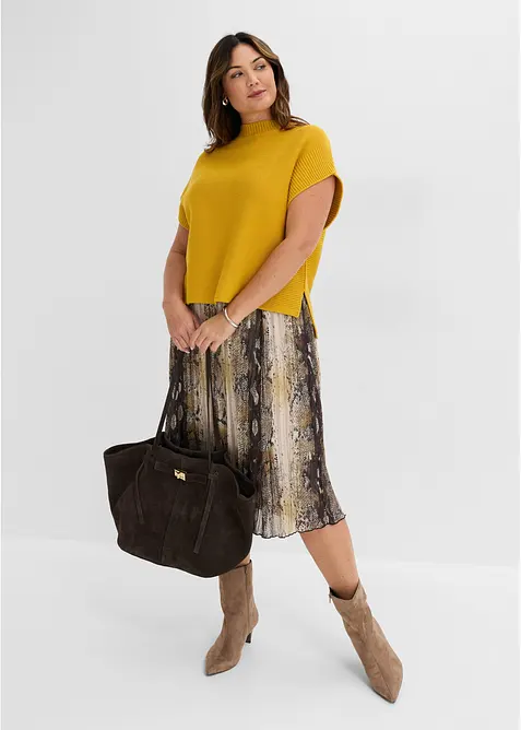 Krinklet chiffonskj&oslash;rt med glittergarn, bonprix