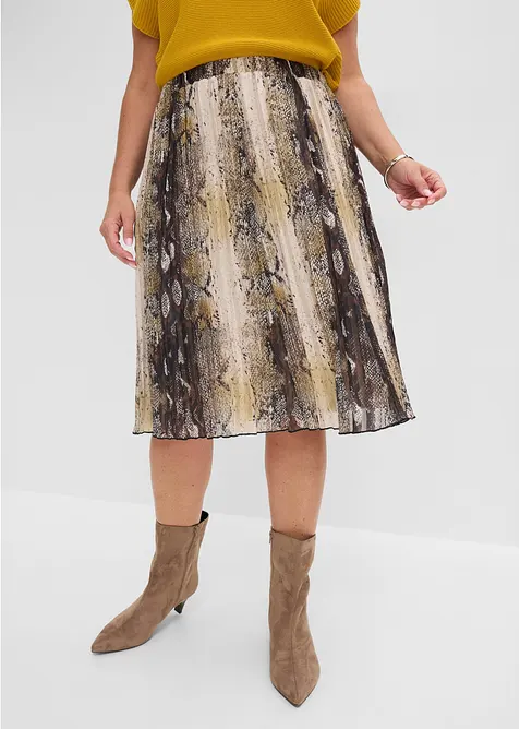 Krinklet chiffonskj&oslash;rt med glittergarn, bonprix