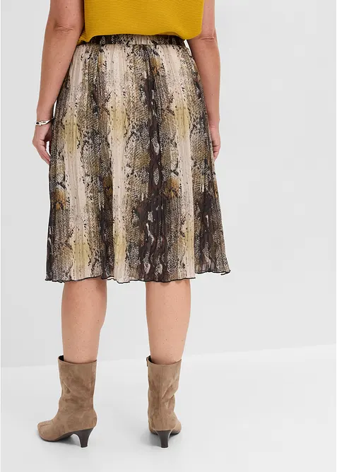 Krinklet chiffonskj&oslash;rt med glittergarn, bonprix