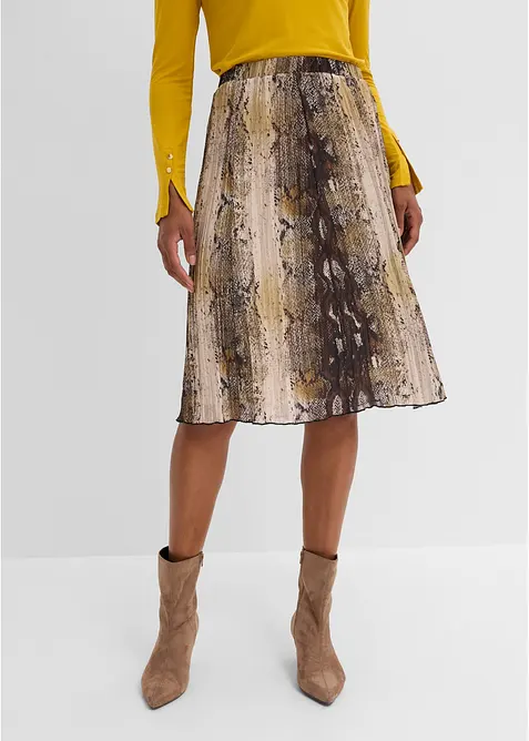 Krinklet chiffonskj&oslash;rt med glittergarn, bonprix