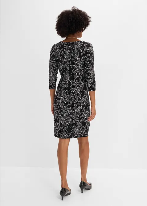 Jerseykjole med blomsterm&oslash;nster, bonprix