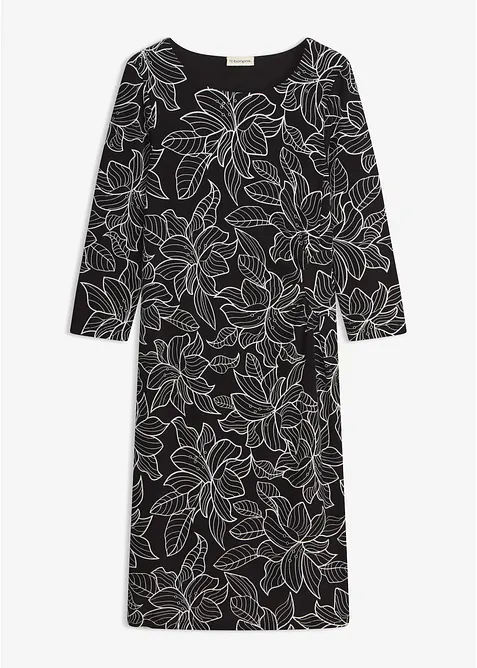Jerseykjole med blomsterm&oslash;nster, bonprix