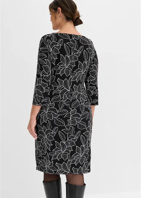 Jerseykjole med blomsterm&oslash;nster, bonprix