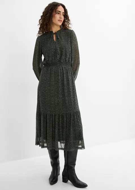 Jerseykjole i fin mesh, bonprix