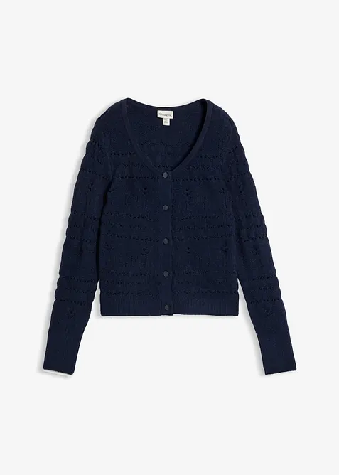 Cardigan med hullm&oslash;nster, bonprix