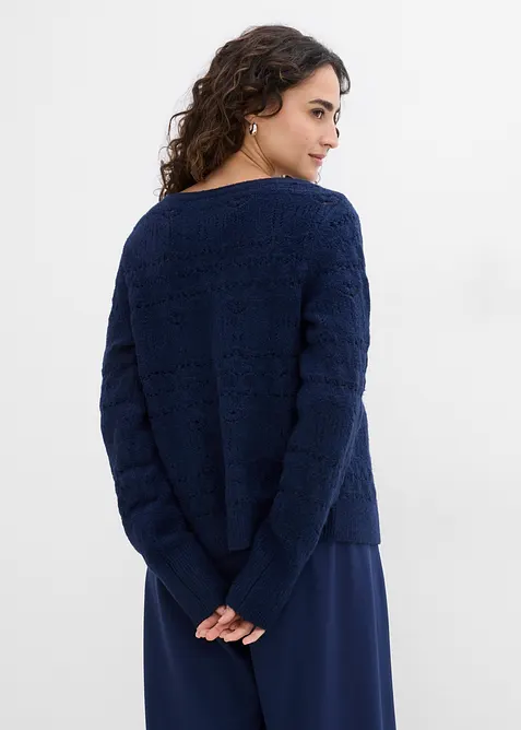 Cardigan med hullm&oslash;nster, bonprix
