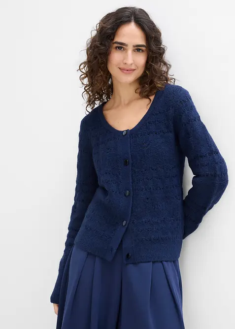 Cardigan med hullm&oslash;nster, bonprix