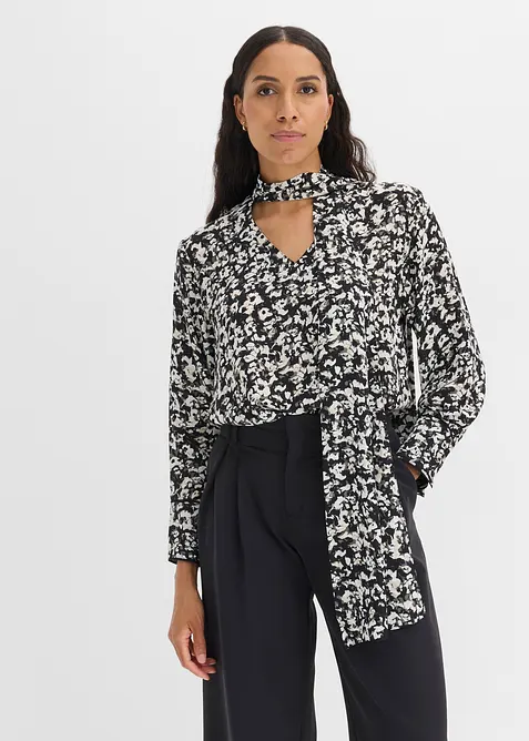 Bluse med knyteskjerf, bonprix
