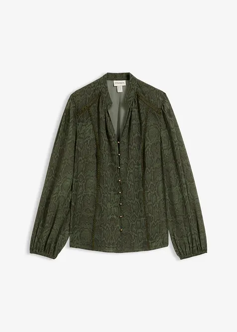 Bluse med blondepynt, bonprix