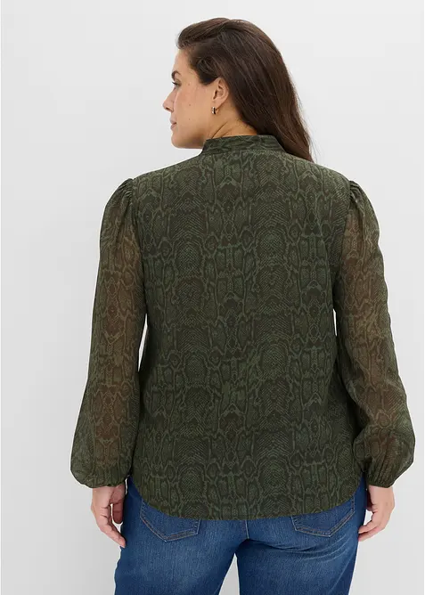 Bluse med blondepynt, bonprix
