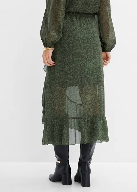 Chiffonskj&oslash;rt i omslagsstil, bonprix