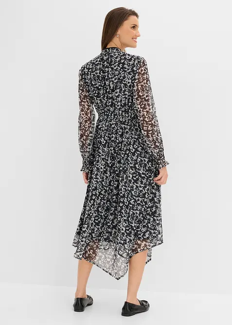 Midikjole med asymmetrisk fald, bonprix
