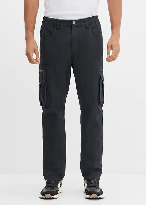 Classic fit-cargobukse med elastisk linning, straight, bonprix
