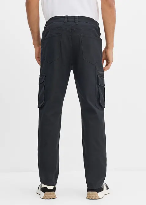 Classic fit-cargobukse med elastisk linning, straight, bonprix
