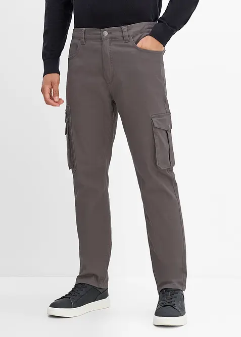 Classic fit-cargobukse med elastisk linning, straight, bonprix