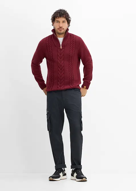 Classic fit-cargobukse med elastisk linning, straight, bonprix
