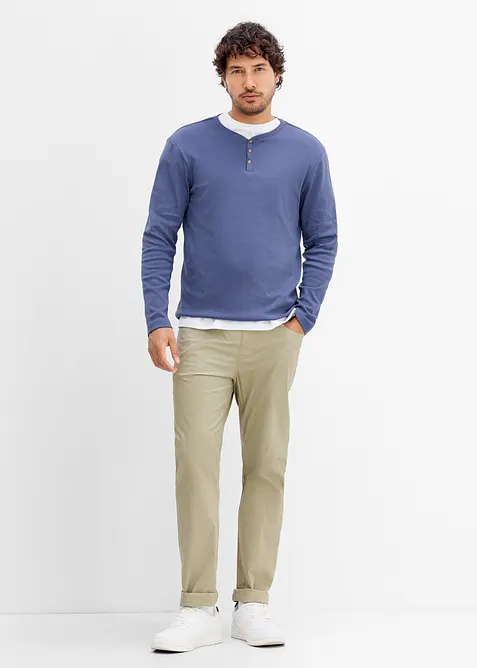 Langermet T-skjorte fra Henley (2-pack), bonprix