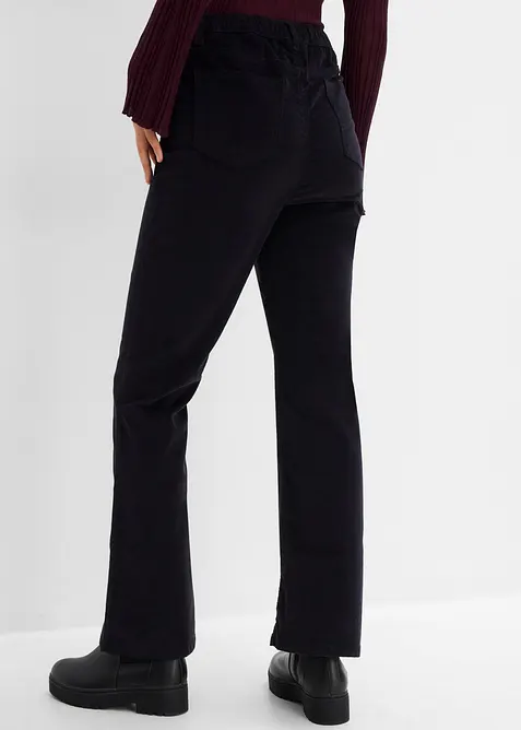 Bootcut-kordfl&oslash;yelsbukse av bomullsmiks, bonprix