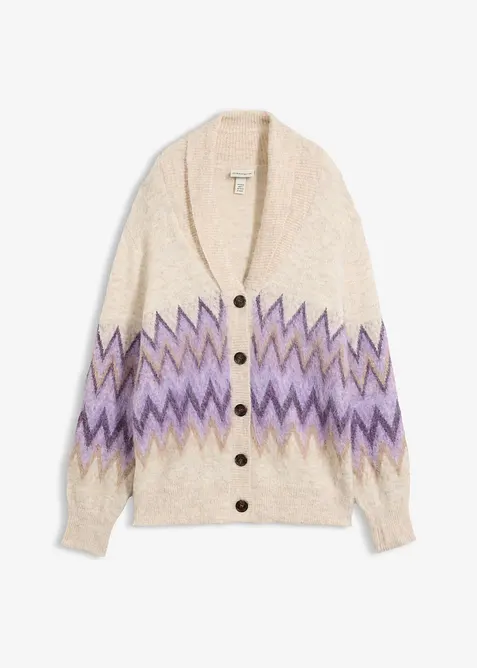 Cardigan med fint strikkem&oslash;nster, bonprix