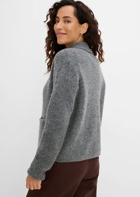 Cardigan i myk ribbestrikk, bonprix