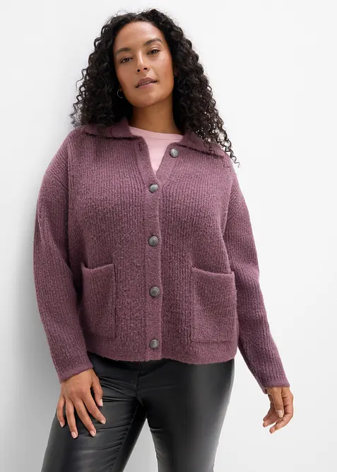 Cardigan i myk ribbestrikk, bonprix