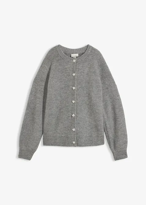 Strikkejakke med hjerteknapper, bonprix
