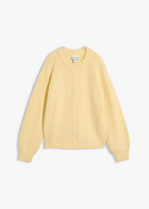 Strikkejakke med hjerteknapper, bonprix