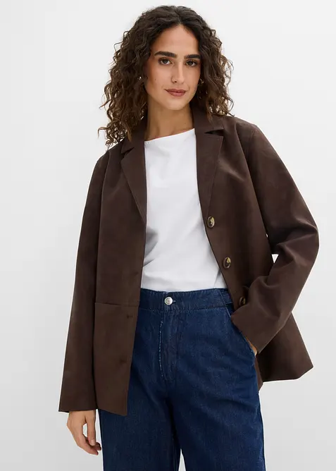 Blazer av imitert semsket skinn, bonprix