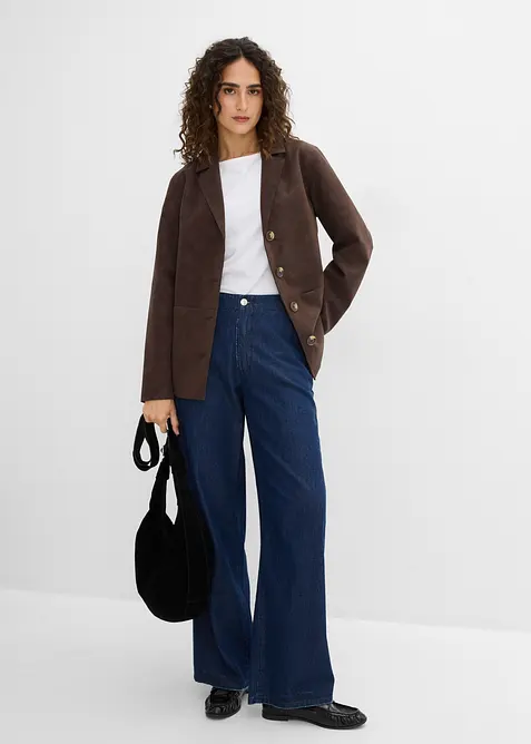 Blazer av imitert semsket skinn, bonprix