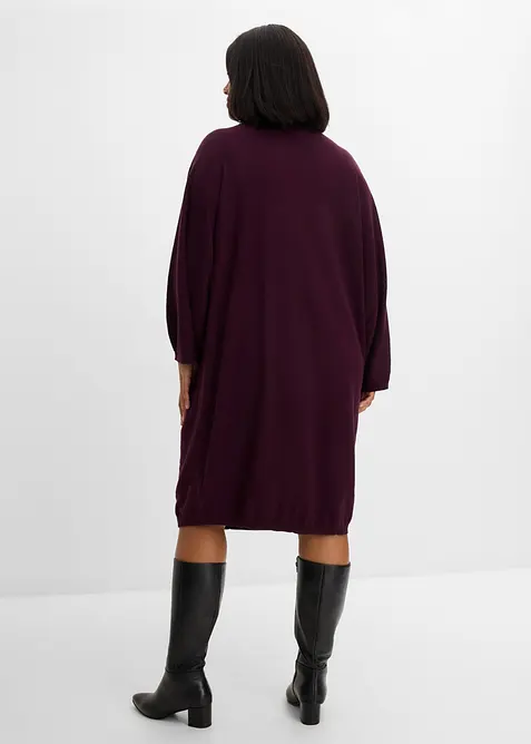 Strikkekjole av viskosemiks med sjalsdetalj, bonprix