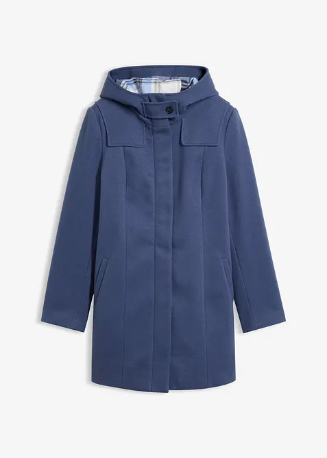 Lang jakke i ullstil med flanellf&ocirc;r, bonprix